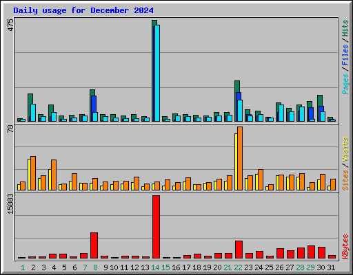 Daily usage for December 2024