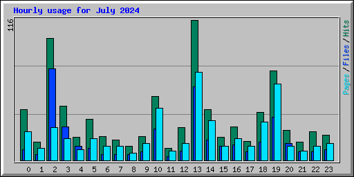 Hourly usage for July 2024